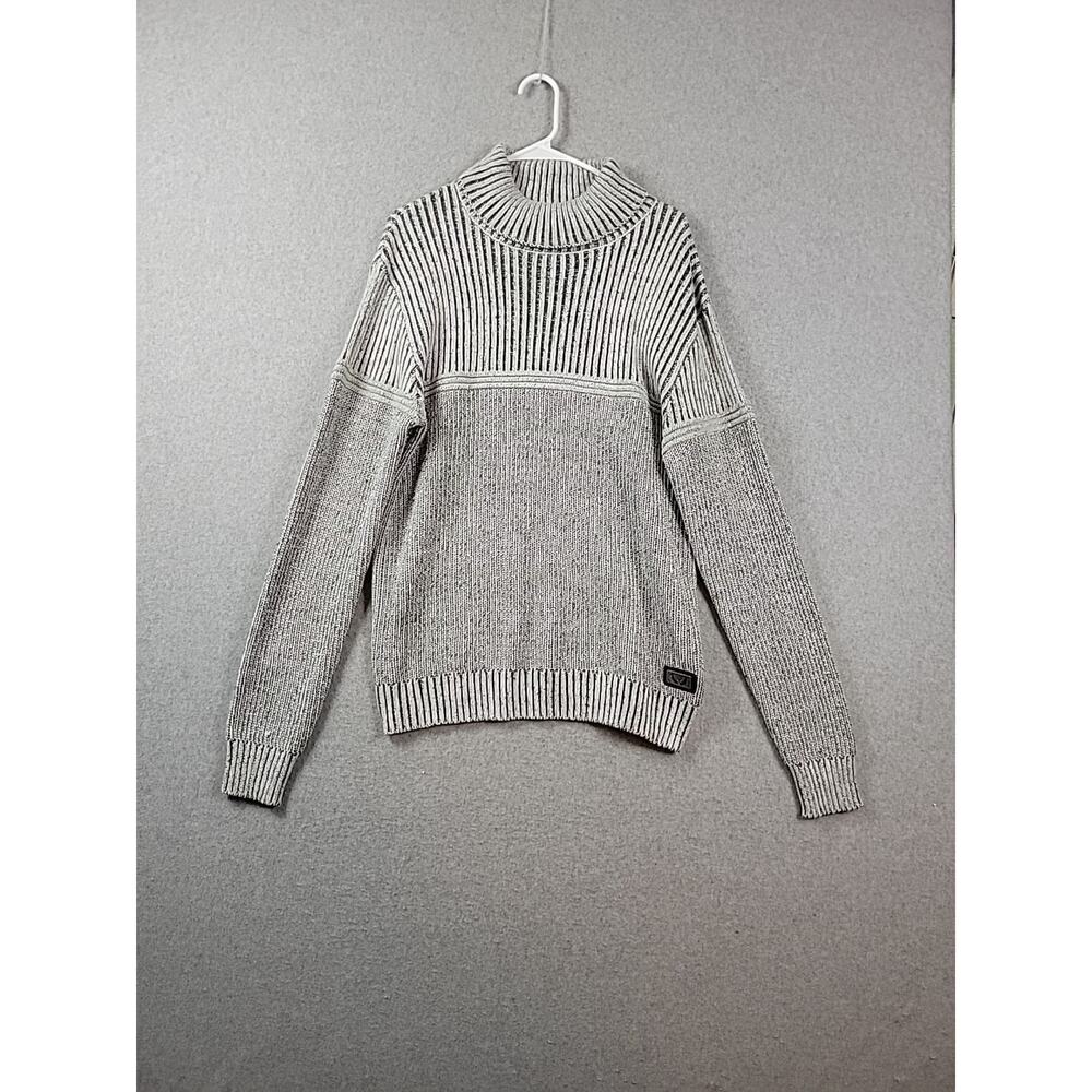 Nick Danger Gray Chunky Ribbed Knit LS Turtleneck Sweater Men's XL Stretch